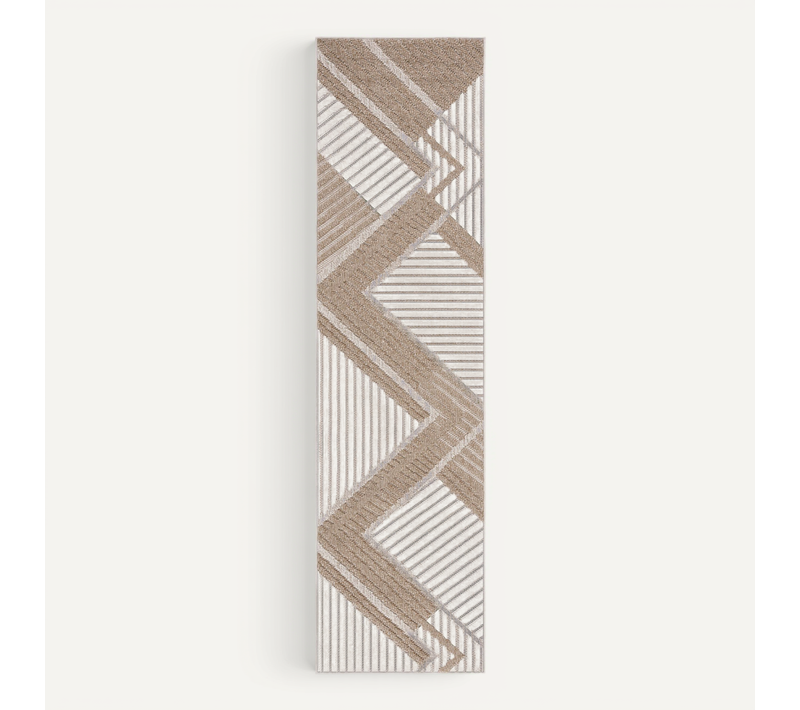 Tapis Global 66 X 244 Cm Geometrique Pax Beige