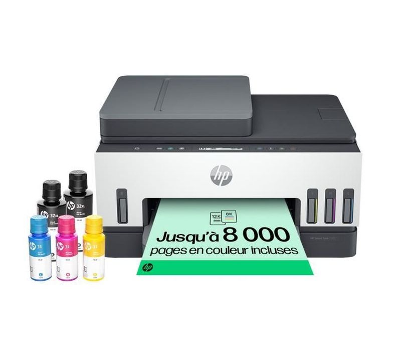 Imprimante Jet D’encre Couleur Multifonction A4 Wi‐fi, Recto Verso Auto