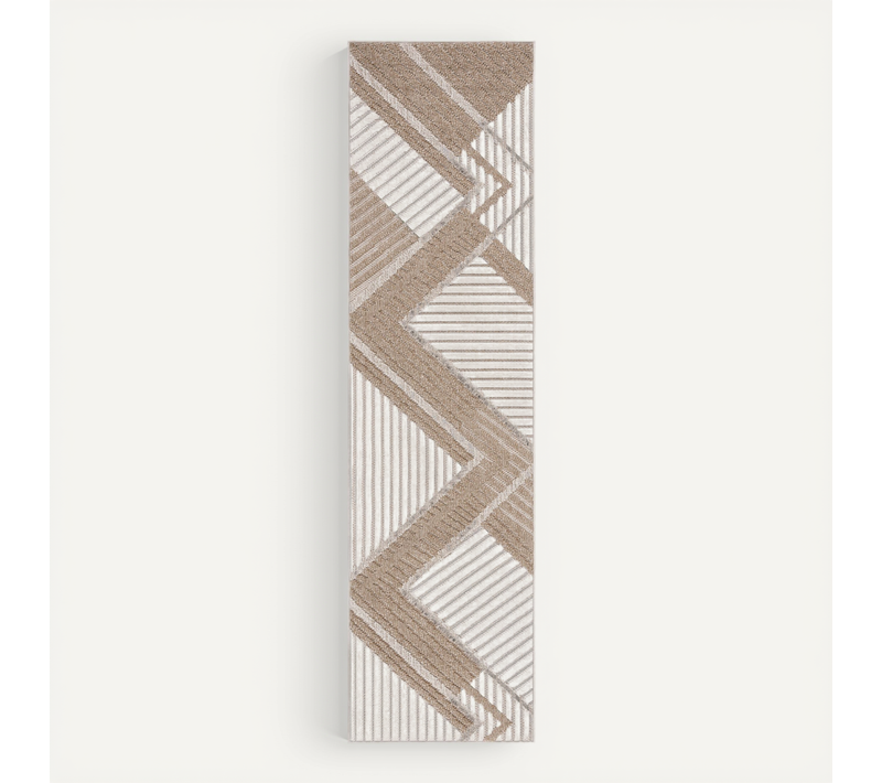 Tapis Global 66 X 122 Cm Geometrique Pax Beige