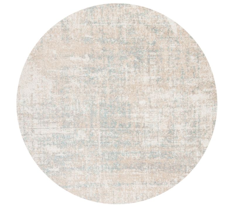 Tapis Rond Adirondack 91 X 91 Cm Abstrait Moderne Brianna Beige / Gris Ardoise