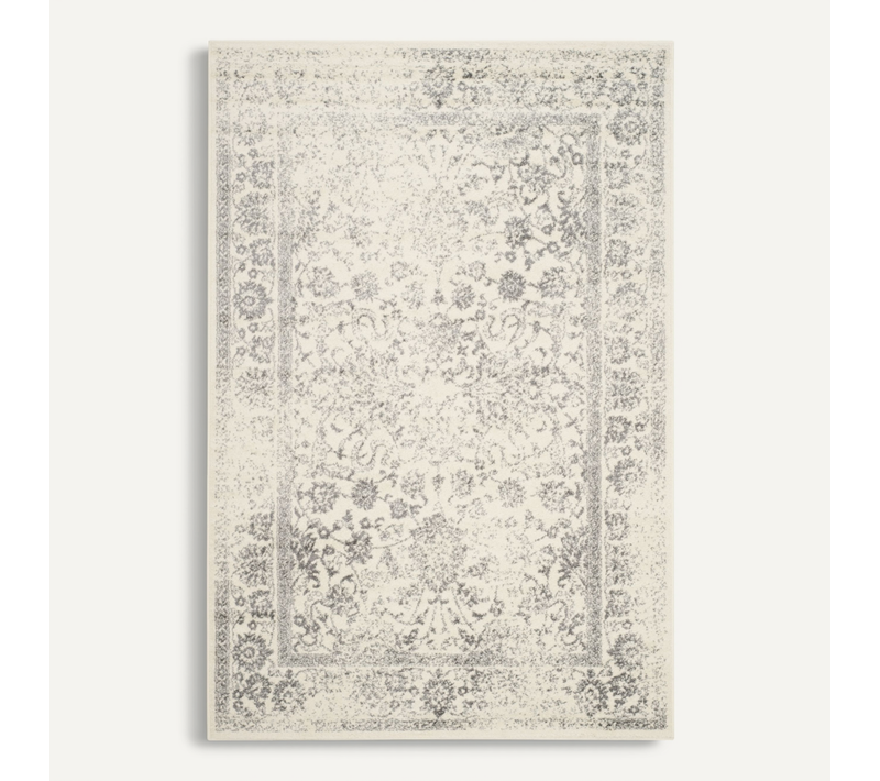 Tapis Adirondack 183 X 244 Cm Vintage Patiné Lucinda Ivoire/argent