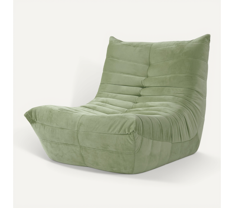 Fauteuil Pouf,fauteuil De Sol Paresseux,daim Velours,85 X 80 X 84cm,vert Olive (teinte Jaune)