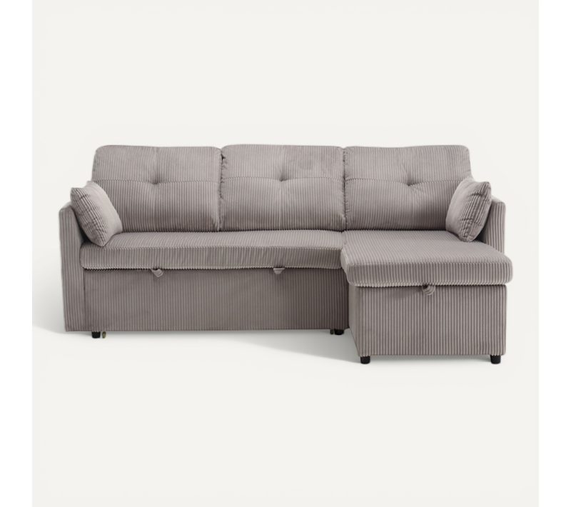 Canapé D'angle 3 Places Multifonctionnel Avec Coffre De Rangement,gris Clair
