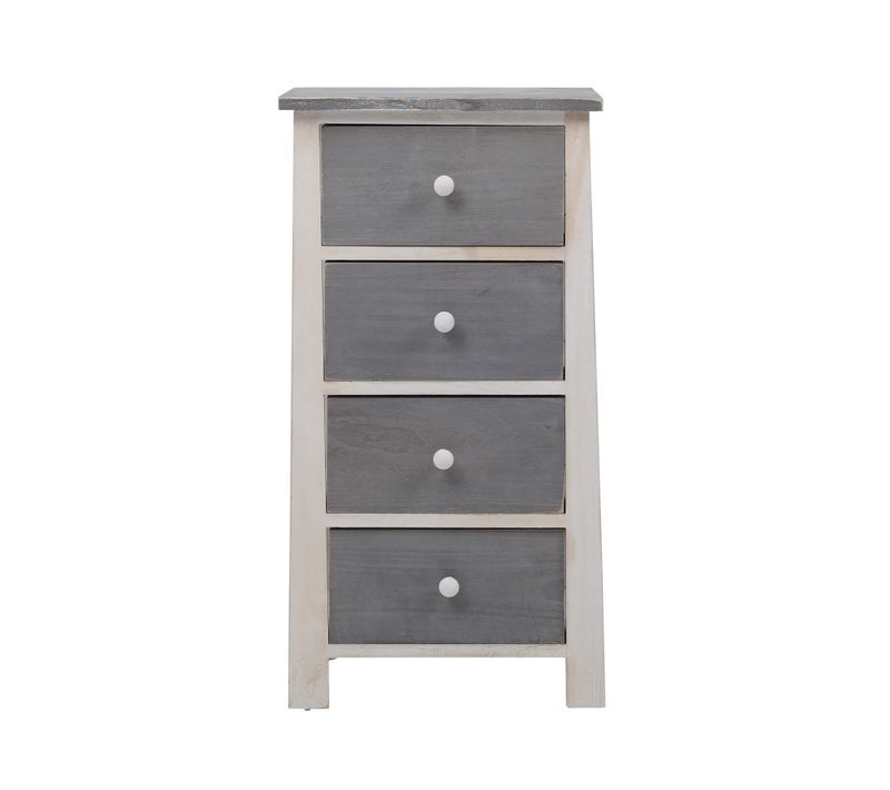 Chiffonnier 4 Tiroirs Bois Gris Vintage 37x27x73