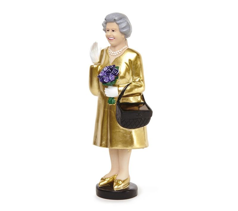 Figurine Solaire Reine D'angleterre Doré