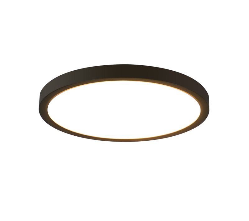 Plafonnier LED - Noir 15w Lampe De Salle De Bain Éclairage De Plafond Rond  Ip44 Ø17cm