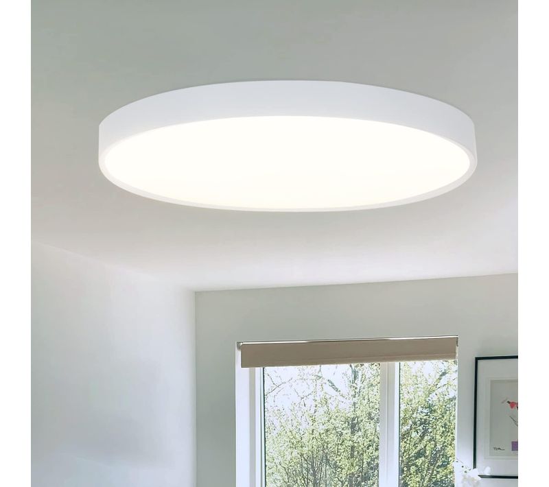 Plafonnier LED Plat Blanc 17 W Pour Salon, Salle De Bain, Étanche Ip44