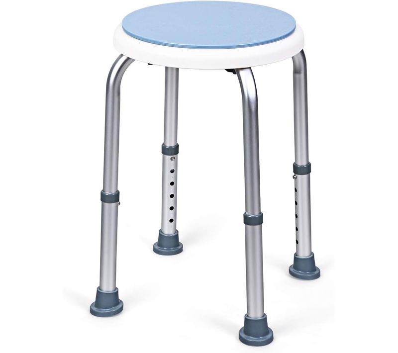 Tabouret De Douche Et De Bain Pivotant à 360°，hauteur Réglable Avec Pieds Antidérapantes