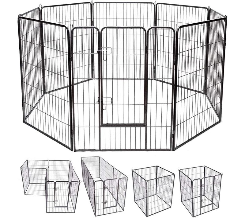 Parc Pour Animaux En Métal Pliable à 8 Panneaux, Enclos D'exercice Pour Chiots
