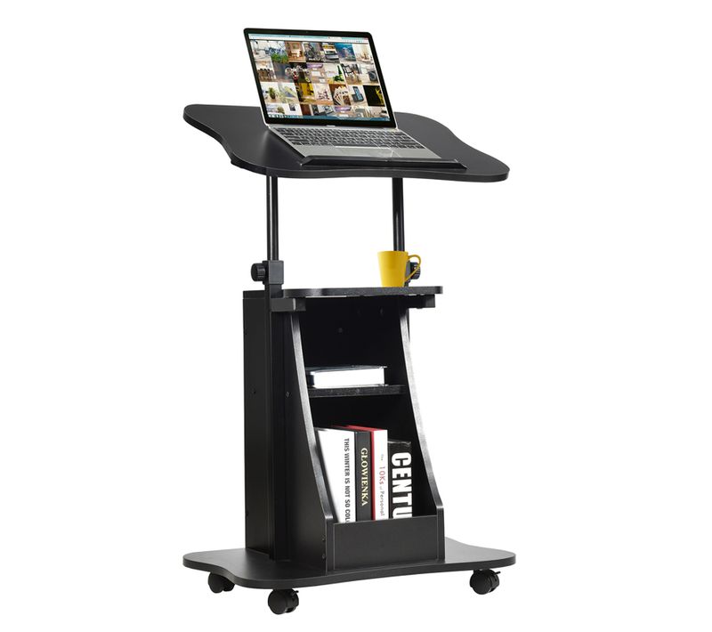 Table Pour Ordinateur à Roulettes, Table De Projection Inclinable/hauteur Réglable 68-119 Cm