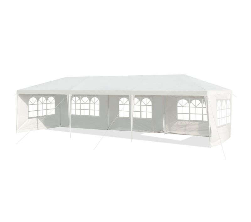 Tonnelle De Jardin/barnum 3x9m-27㎡ Tente De Réception Avec 5 Parois Amovibles Piquets