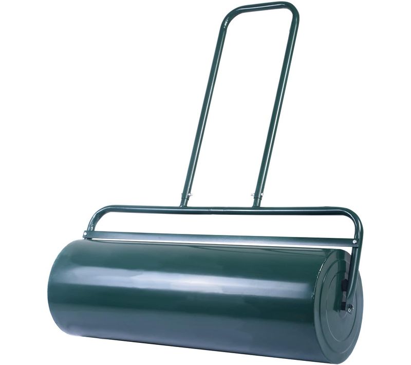 Rouleau à Gazon De Jardin Avec Volume 63 L D. Du Rouleau:30cm Largeur 60 Cm En Acier De Couleur Vert