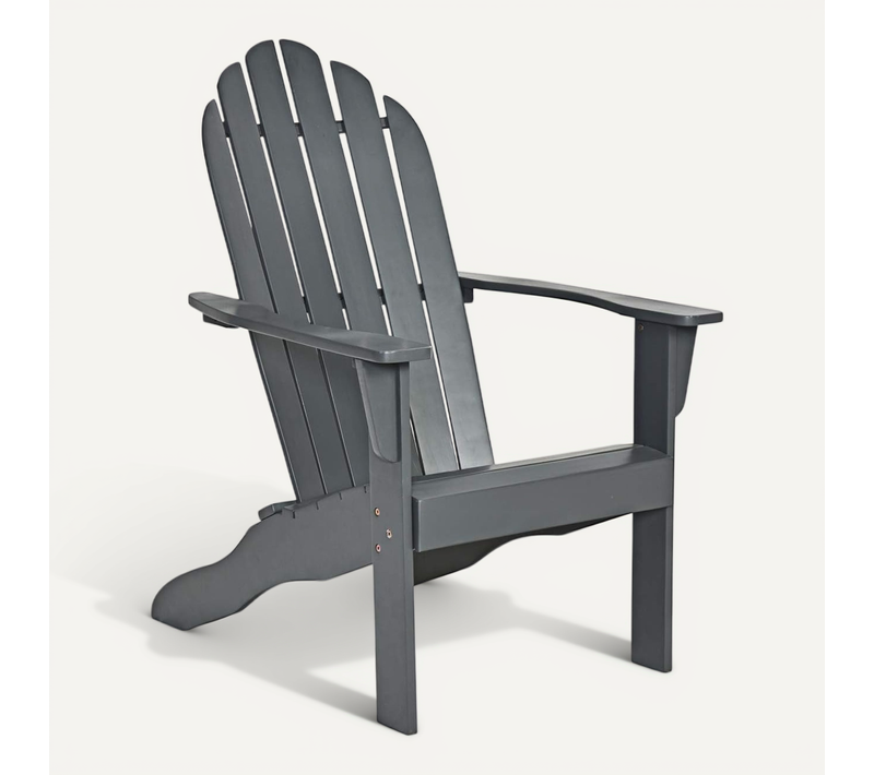 Chaise De Jardin Adirondack En En Bois D'acacia Certifié Fsc Résistant Aux Intempéries Gris