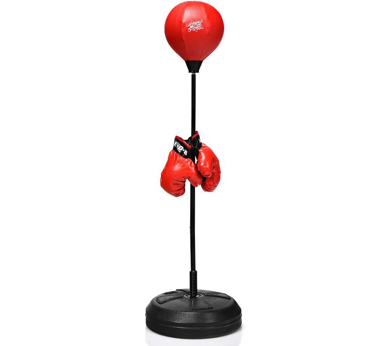 Punchingball Sur Pied Avec Hauteur Adjustable 120-154cm, Pompe De Gonflage