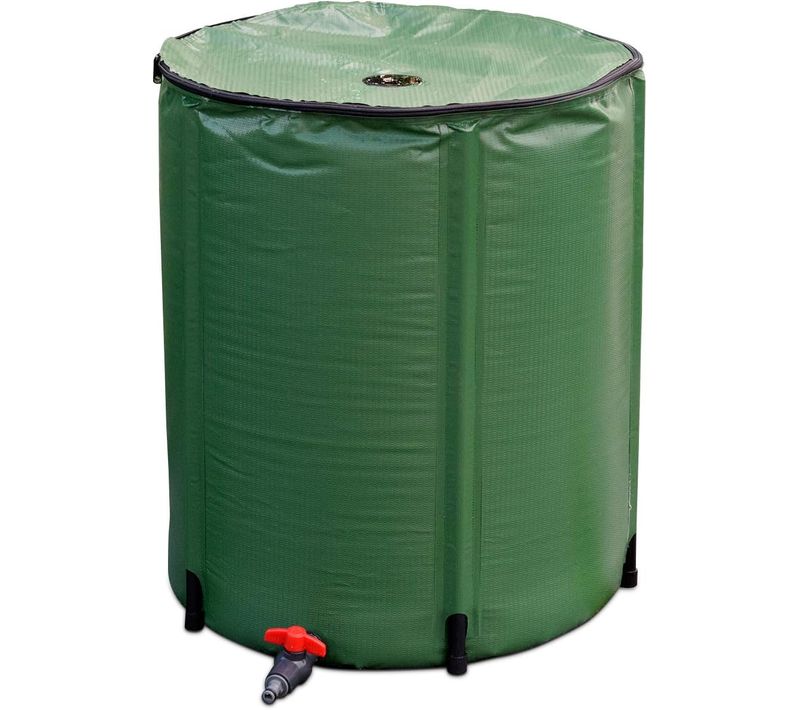 Réservoir Pliable Portatif 200l Avec Le Récipient De Stockage D'eau De Filtre De Robinet, 60x72cm
