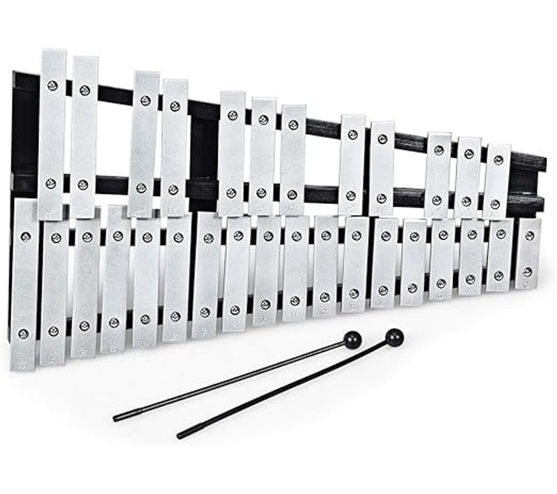Kit De Percussion Glockenspiel 30 Note Portable Avec Baguettes En Bois,cadre En Bois Barres