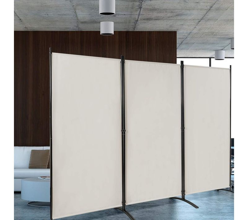 Paravent Sur Pied 3 Panneaux Pliable,brise Vue,cloison De Séparation Pièce Protèger Privée,Beige