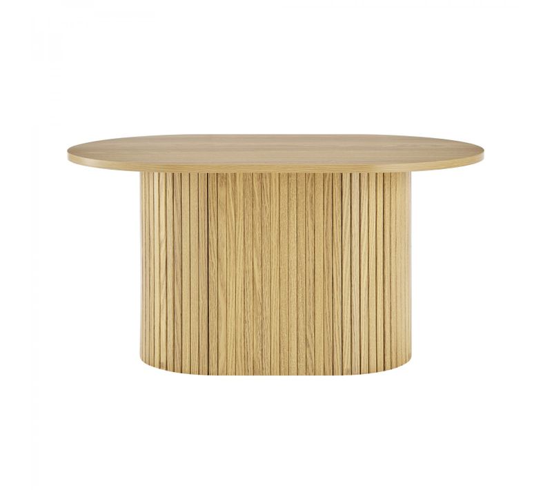 Table Basse Ovale 80 Cm Callix Uh11253 Mdf Lattes Chêne