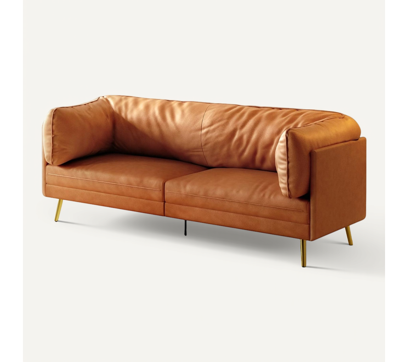 Canapé Droit 3 Places,assemblage Sans Outil,imperméable,185l X 76l X 90h Cm,orange