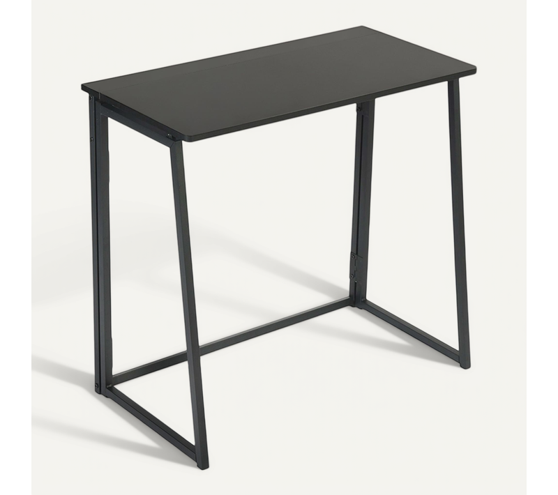 Table Pliante 80 Cm Noire Design Minimaliste Structure Métal Robuste