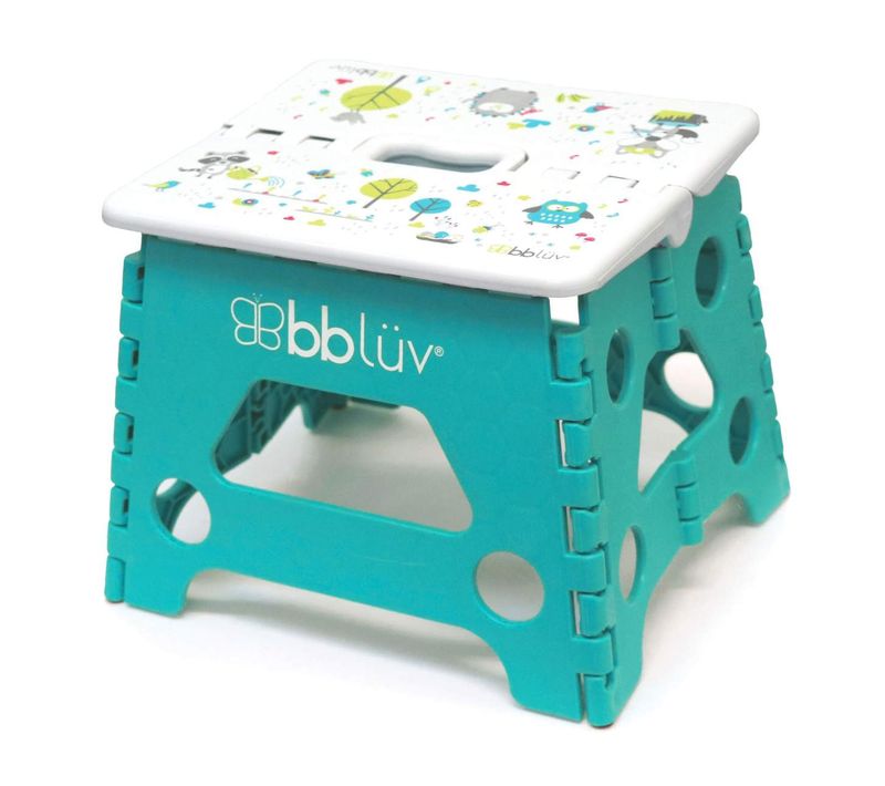 Marchepied Enfant Pliant Bleu Utilisable à Partir De 18 Mois Et Plus