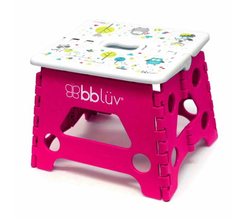 Marchepied Enfant Pliant Rose Utilisable à Partir De 18 Mois Et Plus