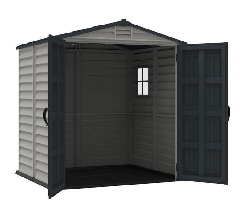 Abri De Jardin Pvc 3,50 M² Avec Plancher, Double Porte Et Fenêtre