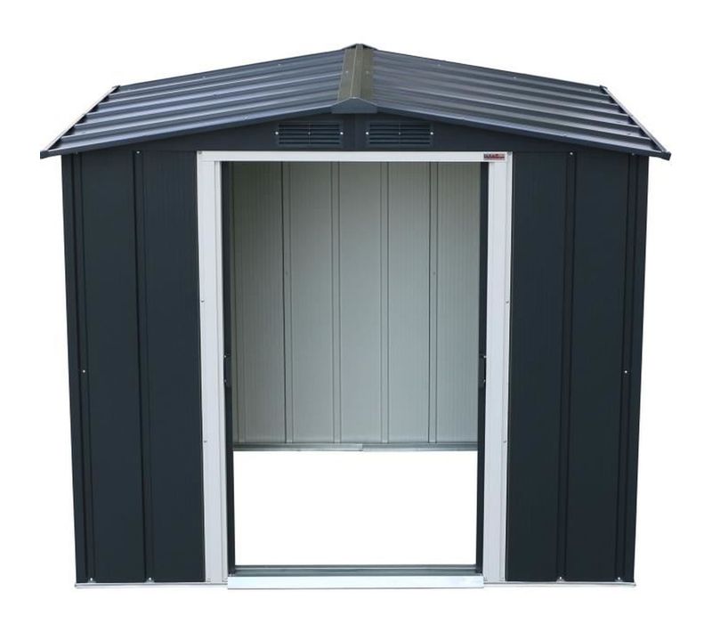 Abri De Jardin Métal Anthracite 2,47 M² Avec Portes Coulissantes