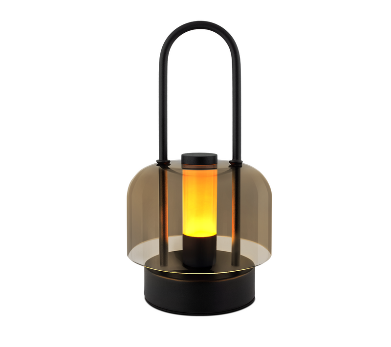 Lampe à Poser LED Portable à Piles Noir - Lampe De Chevet Sans Fil à Intensité Variable De 1800 K