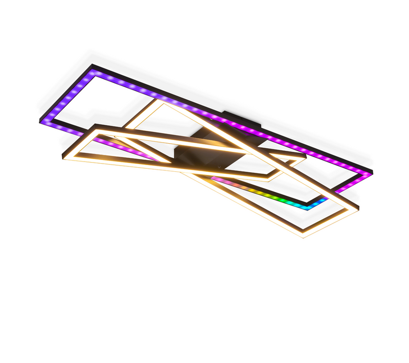 Plafonnier LED Pour Salonnoirrectangulaireà Intensité Variabledesign Moderne
