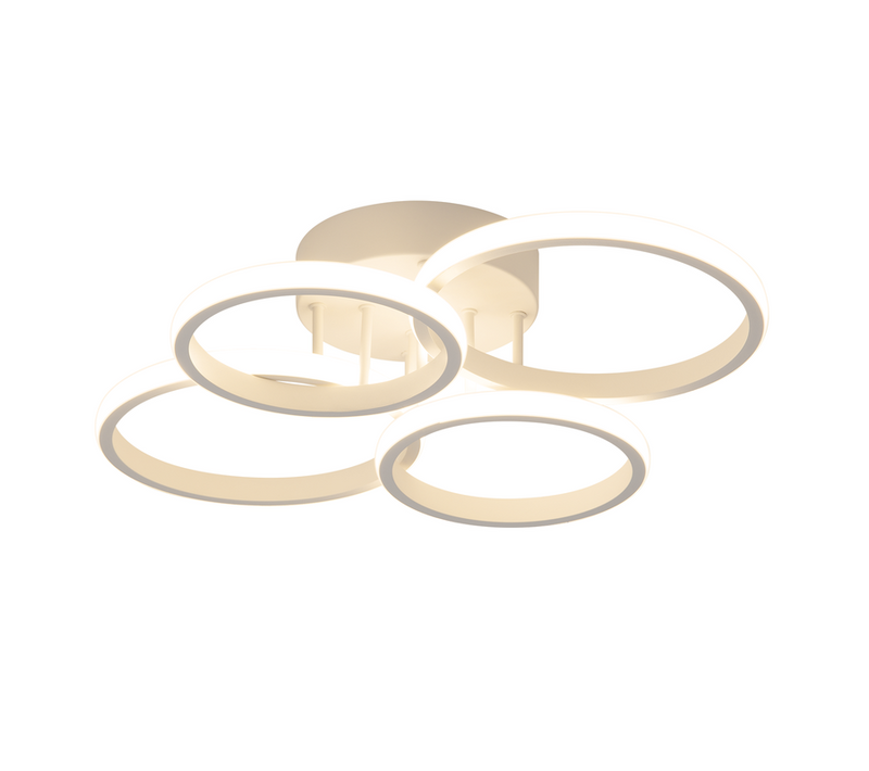 Plafonnier LED Nettlifeplafonnier LED à 4 Anneauxintensité Variableblanc48 Wlampe De Salon