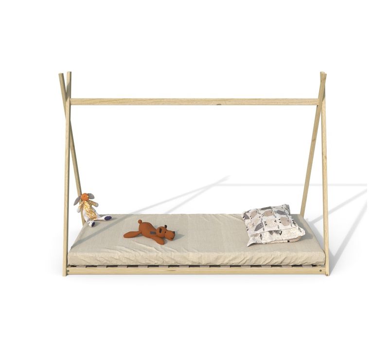 Lit Cabane Enfant 90x190cm Bois Massif Soli Naturel Inclus Sommier