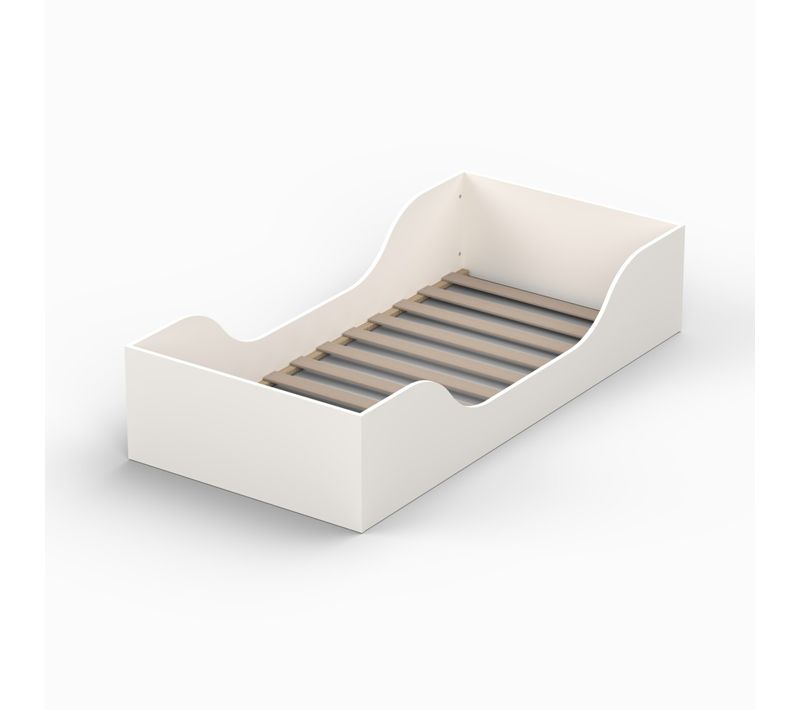 Lit Simple 1 Place 90x190cm Blanc Avec Sommier Nar