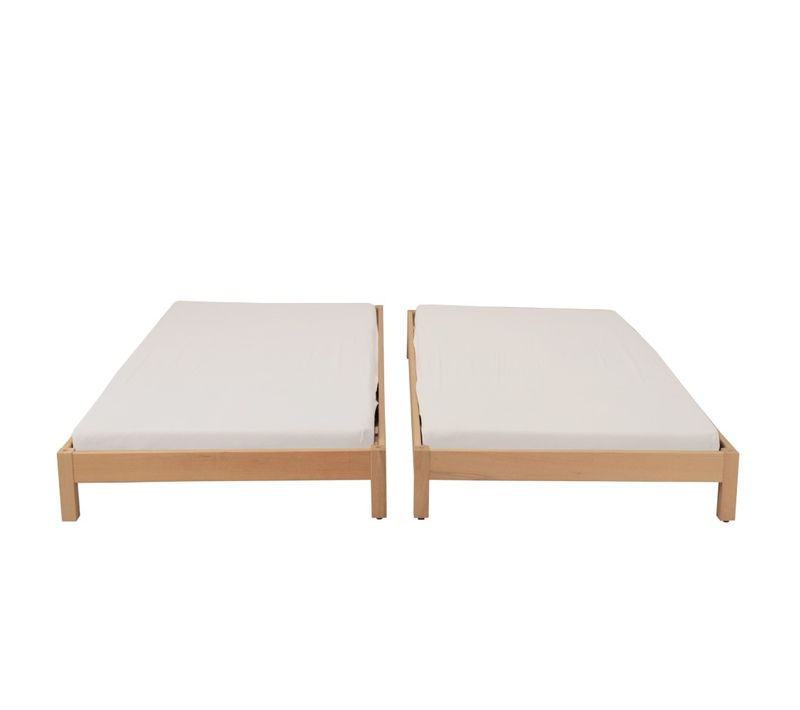 Lit Empilable 1 Place 90x200cm Hêtre Masssif 2 Sommiers Inclus