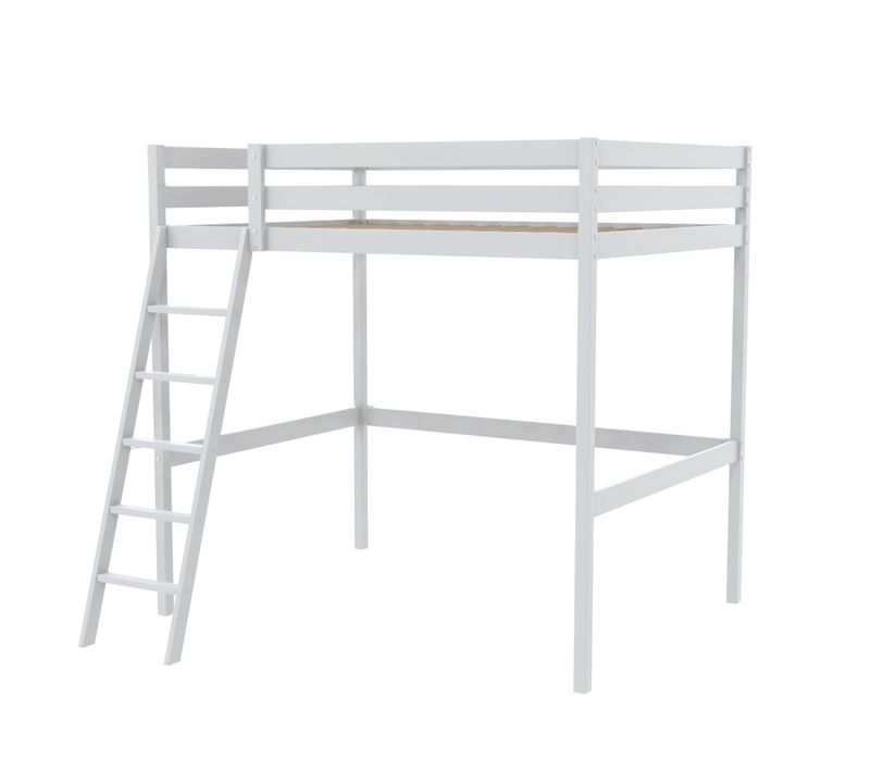 Lit Mezzanine 90x200cm Blanc Sala Avec Incl. Sommier Et Échelle