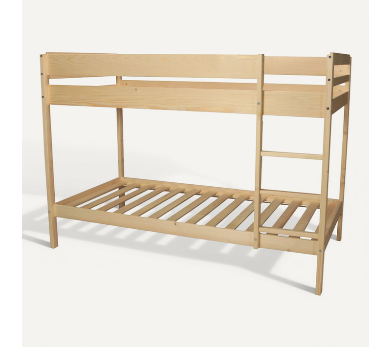 Lit Superposé 90x190 Brice Bois Naturel Incl. 2 Sommiers