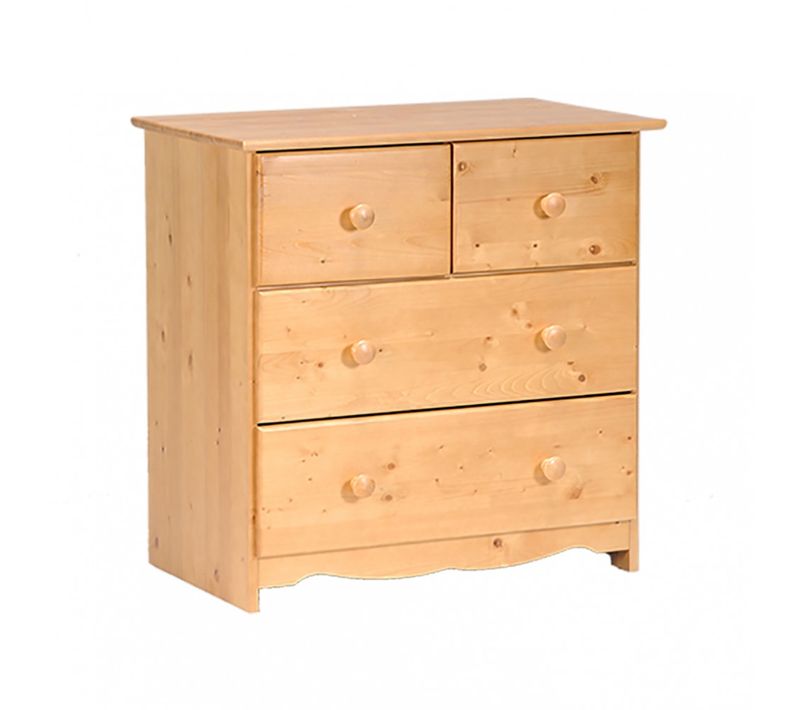 Commode De Rangement Tedi 85x86x55cm 4 Tiroirs Couleur Miel