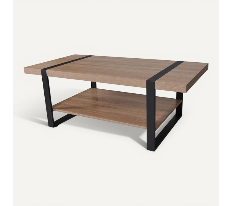 Table Basse 120x60cm Semra Couleur Chêne Design Moderne De Haute Qualité