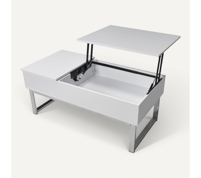 Table Relevable 110x55cm Blanc Table Salon Bureau Flau