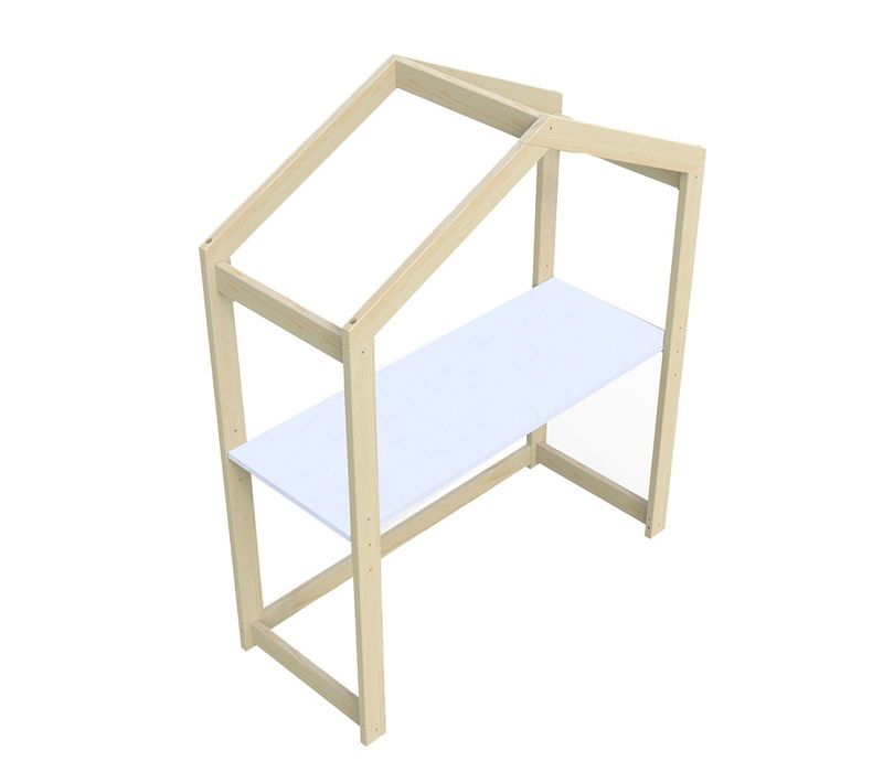 Bureau Cabane Enfant 119x45cm Réglable En Hauteur Epicéa Massif