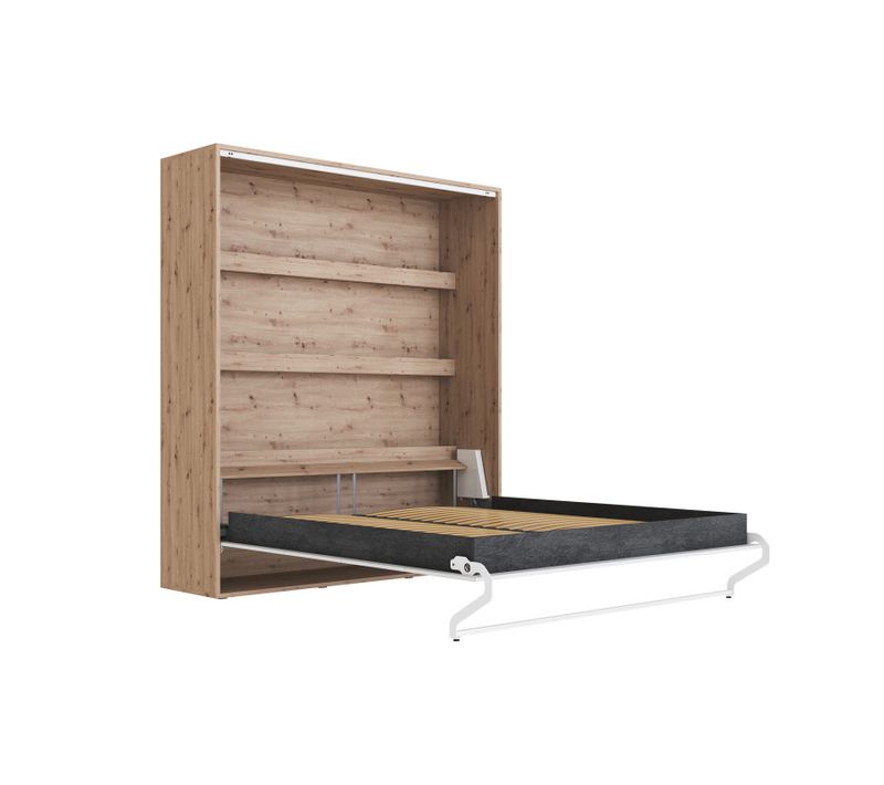 Lit Armoire 160x200cm Lit Escamotable M3 Lit Mural Chene Sauvage