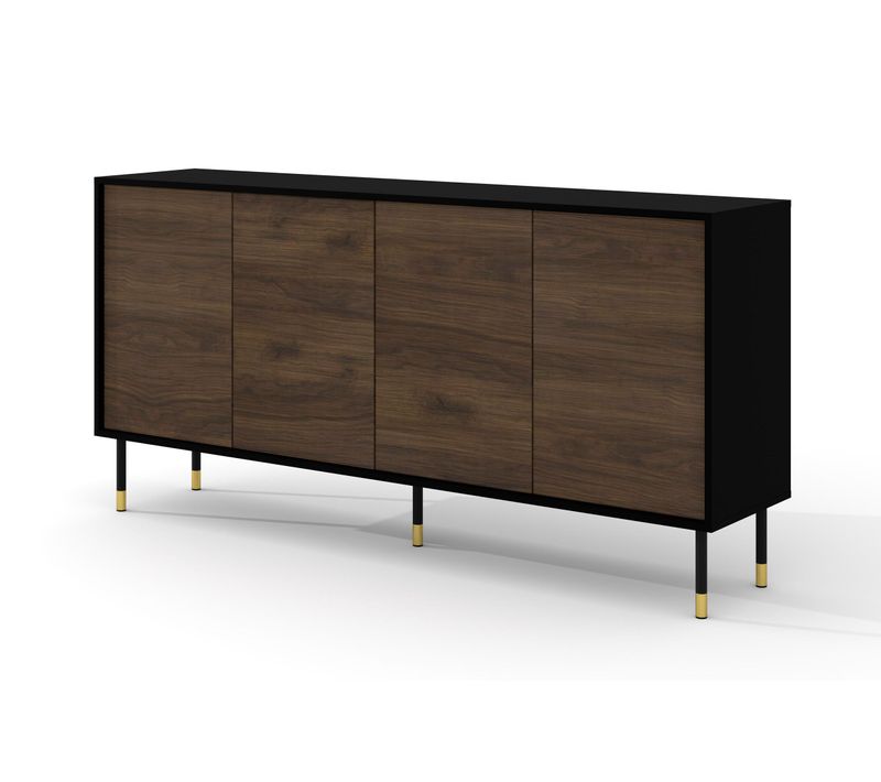 Buffet Commode De Rangement Meuble Universel Meshewood 180x40x80cm Chêne Catania