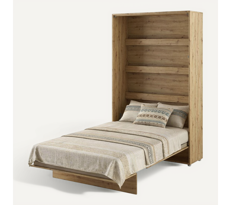 Lenart Lit Escamotable Matelas Inclus Vertical 120x200cm Chêne Artisan Lit Rabattable"consus"
