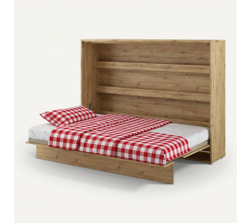 Lenart Lit Escamotable Matelas Inclus Horizontal 90x200cm Chêne Artisan Lit Rabattable"consus"