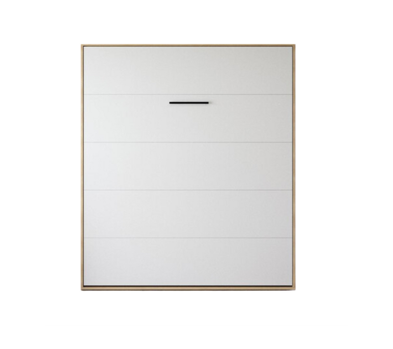 Lit Escamotable 180x200cm Vertical Lit Mural Sup M1 Cadre Rembourré Chêne Kaisersberg/blanc