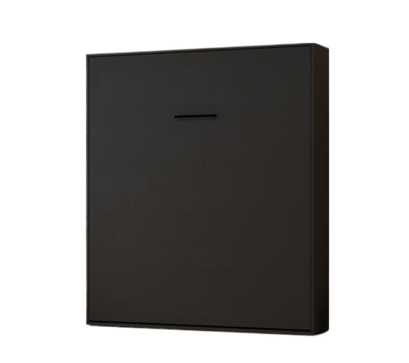 Lit Escamotable 180x200cm Vertical Lit Mural Sup M1 Cadre Rembourré Anthracite