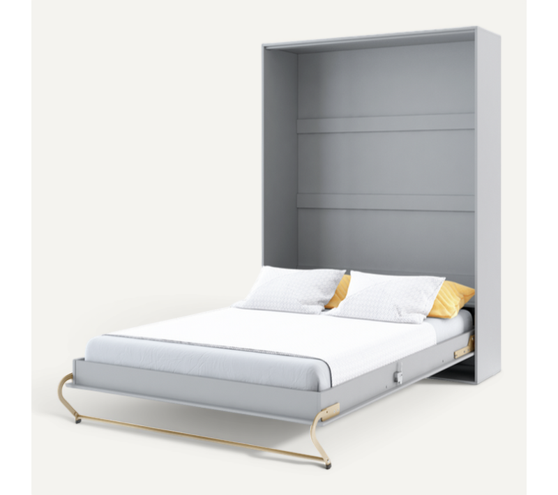 Lenart Lit Escamotable Vertical 120x200cm Matelas Inclus Gris Lit Rabattable Consus Pro