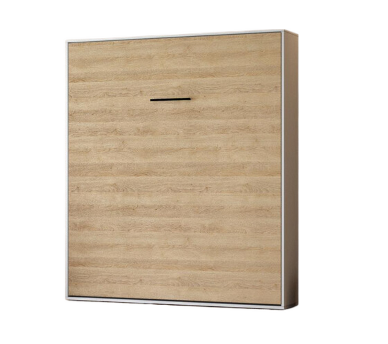 Lit Escamotable 160x200cm Vertikal M1 Lit Mural Blanc- Chene Kaiserberg