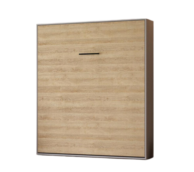 Lit Escamotable 160x200cm Vertikal M1 Lit Mural Gris Perle- Chene Kaiserberg