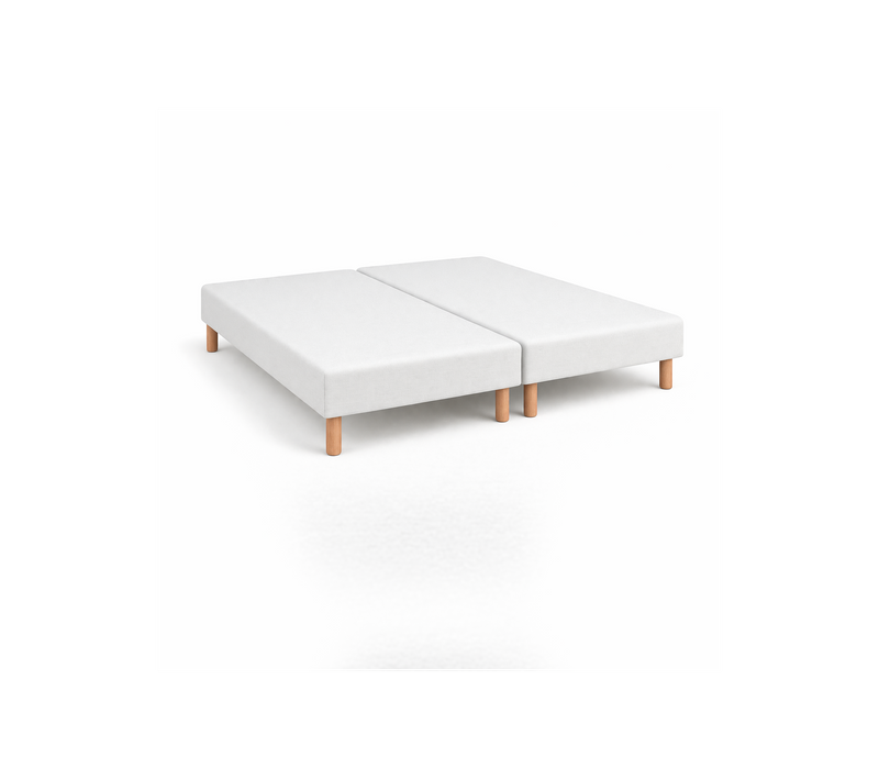 Sommier Tapissier Blanc 80x200x2 (160x200) - Fabrication Française Artisanale - Pieds s - Haut